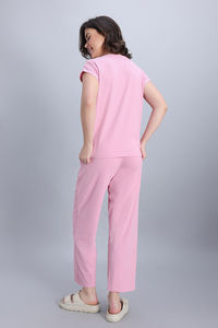 Zivame 2 Mile Fashion Knit Poly Loungewear Set - Cameo Pink — thumbnail 5